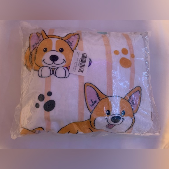 New - Corgi Patterned Lightweight Flannel Throw Blanket 50x60 inches - Picture 4 of 9